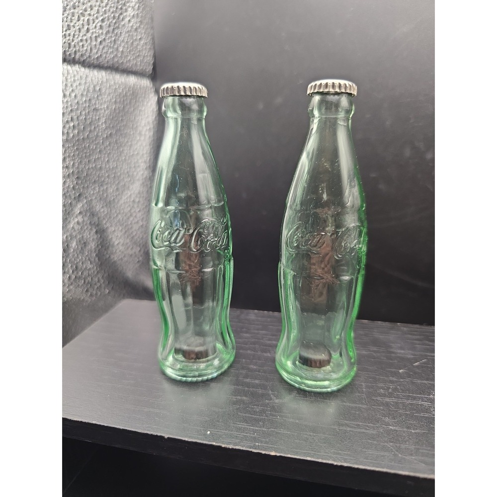 1 pair Mini Coca Cola Bottle Salt & Pepper Set Classic Retro Glass Vintage Style